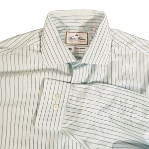 Brooks Brothers Luxury Thomas Mason Blue and White Pinstripe Button-Down Shirt